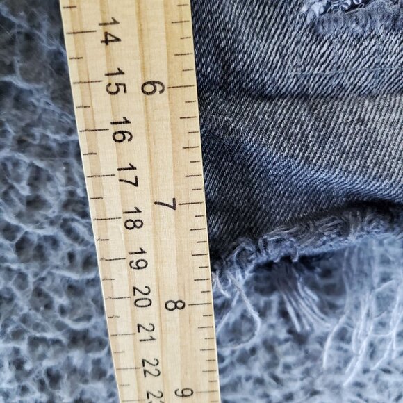 Purple Brand Shorts Mens 28 Black Distressed Ripped Denim Mid Rise Raw Hem Jorts - Picture 11 of 15